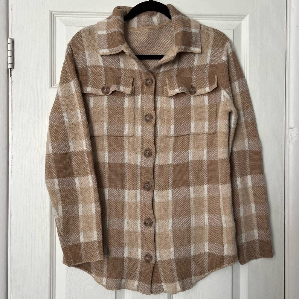 [No Label] Plaid Button-Down Sweater - Size UNKNOWN